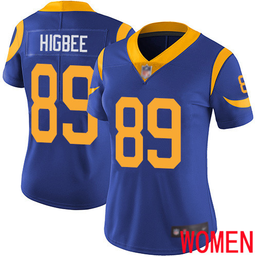 Los Angeles Rams Limited Royal Blue Women Tyler Higbee Alternate Jersey NFL Football #89 Vapor Untouchable->women nfl jersey->Women Jersey